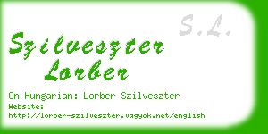 szilveszter lorber business card